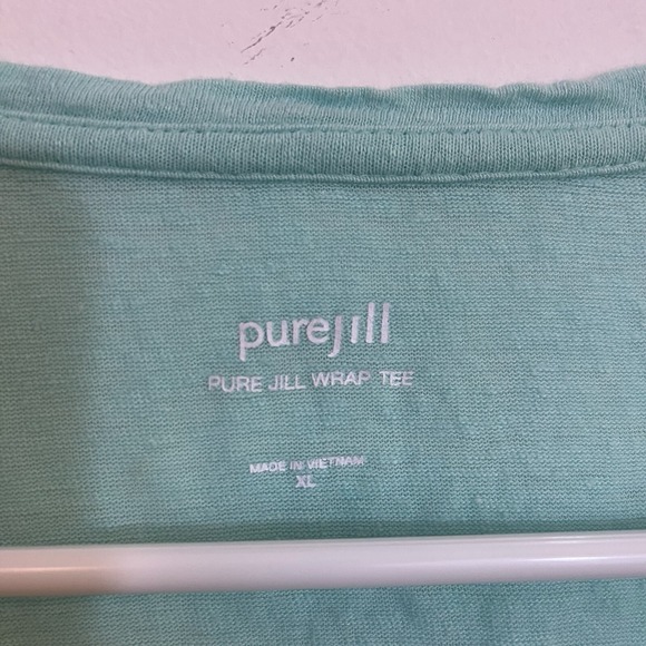 J. Jill XL Wrap Tee Pure Jill Light Green Linen Rayon Sea Soft Spring Layer - Picture 5 of 7